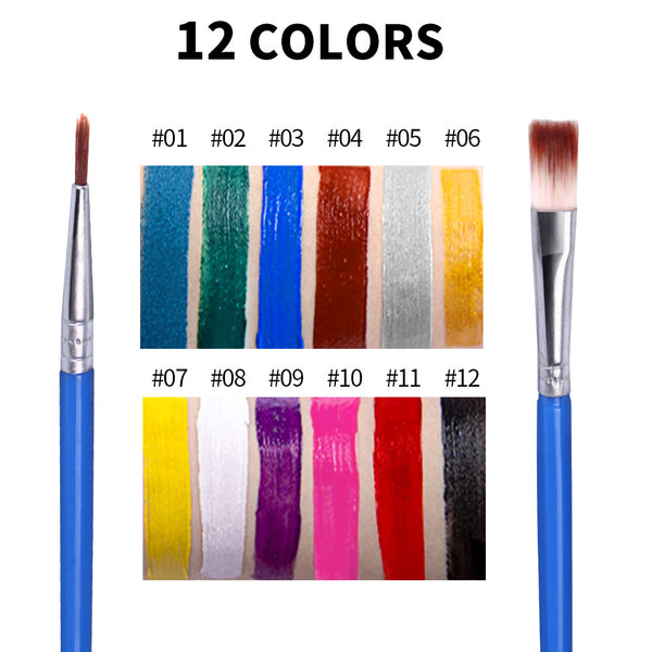 Fit Colors 12 Colors Water Soluble Face & Body Paint-Makeup Palette-UNIQSO