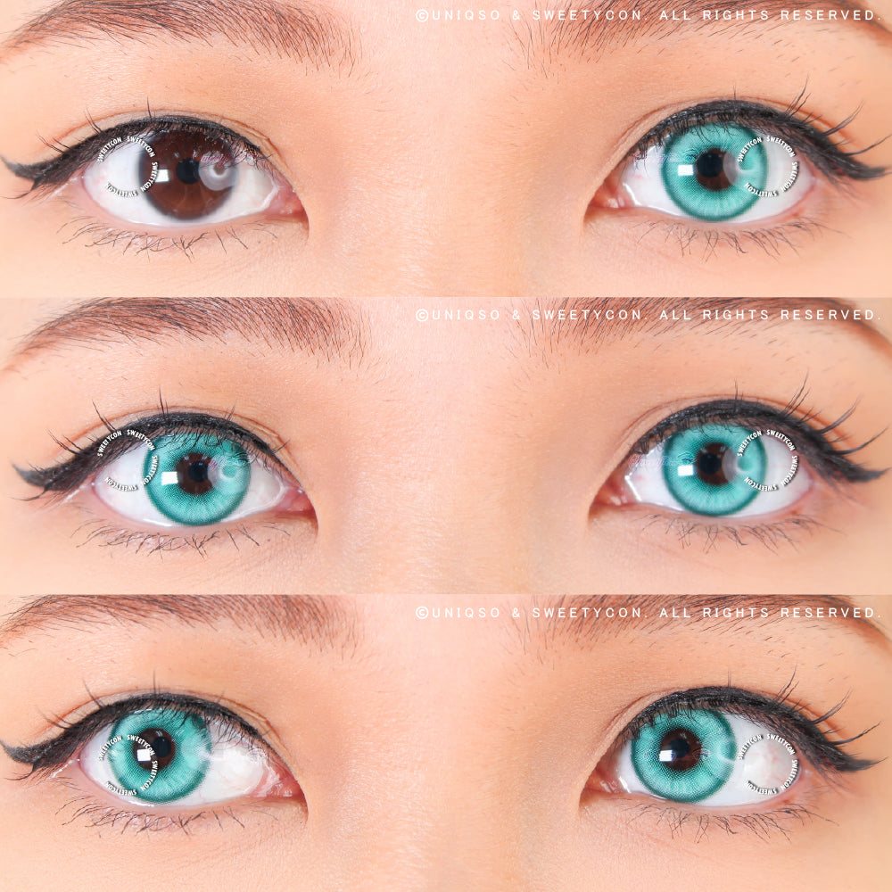 1 Day Sweety Star Tears Cyan Green (2 or 10 lenses/pack)-Colored Contacts-UNIQSO