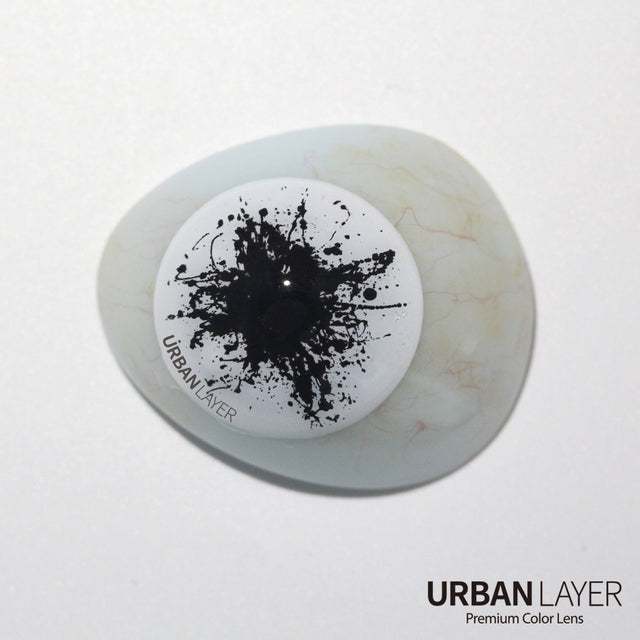 Sweety Mini Sclera Black Splash (1 lens/pack)-Mini Sclera Contacts-UNIQSO