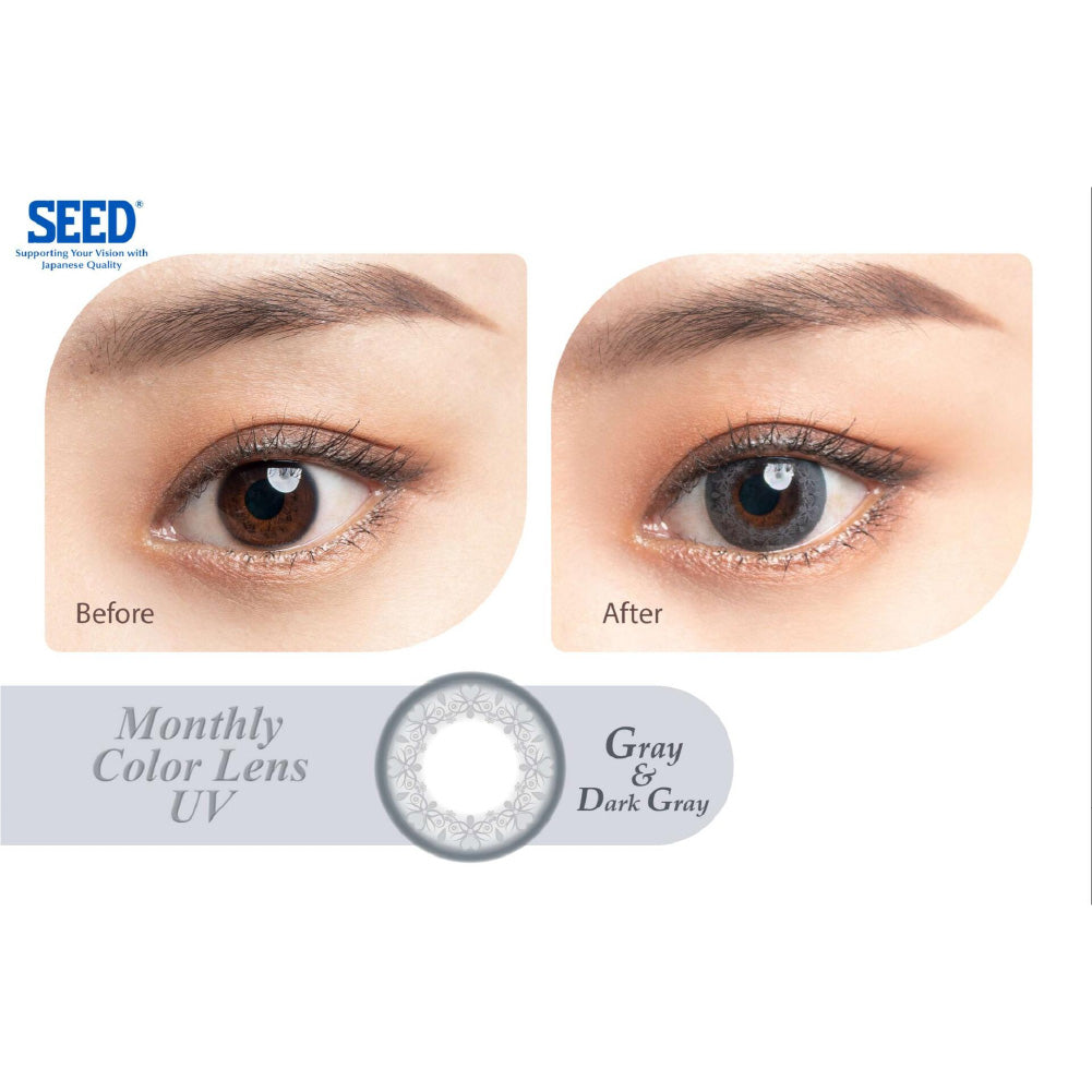 SEED Monthly Color Lens UV - Dark Gray-Colored Contacts-UNIQSO