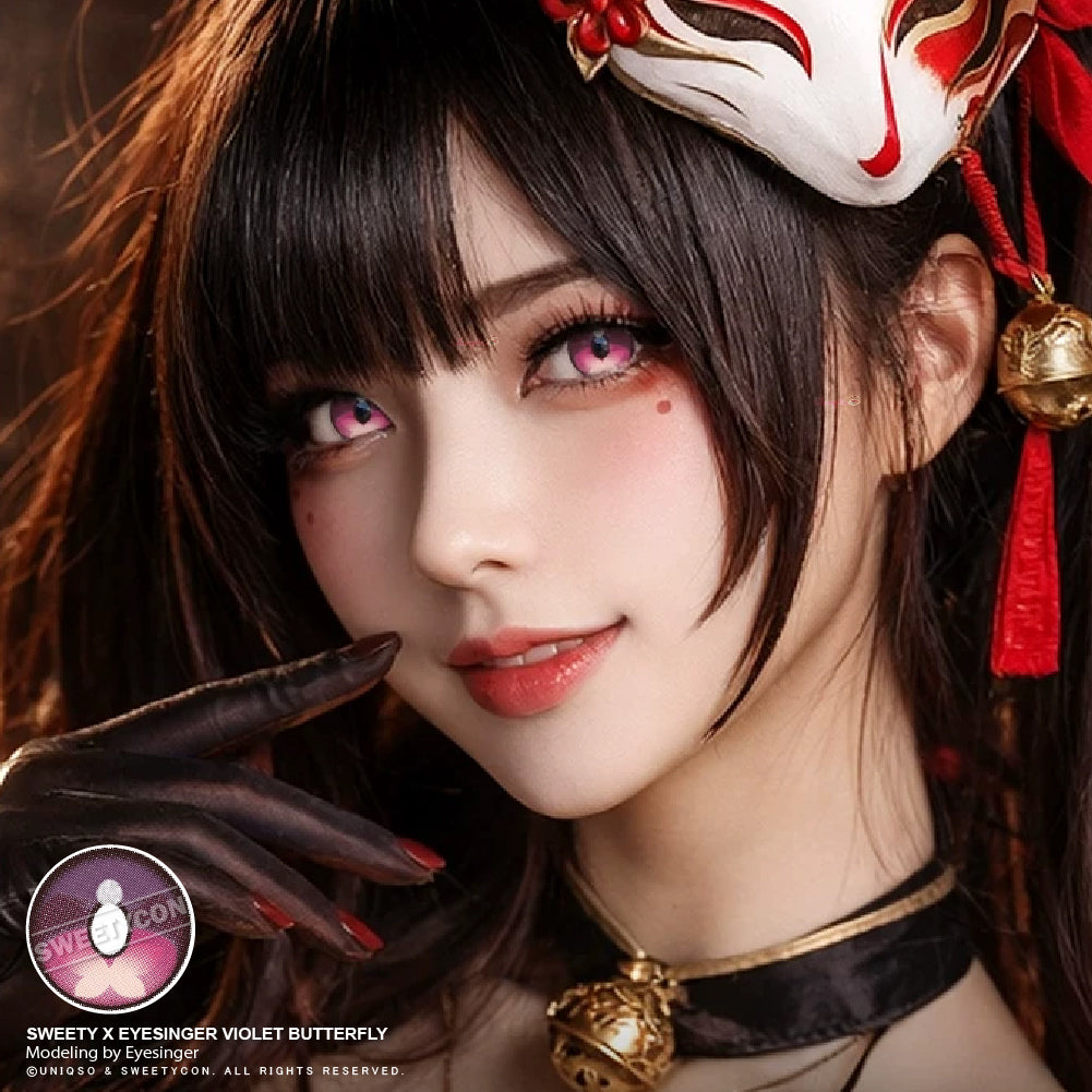 Sweety x Eyesinger Violet Butterfly (2 lenses/pack)-Colored Contacts-UNIQSO