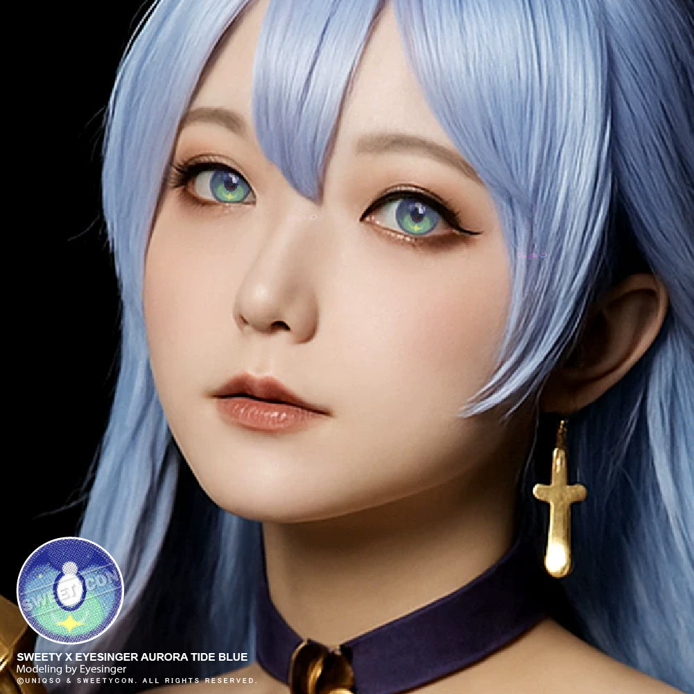 Sweety x Eyesinger Aurora Tide Blue (2 lenses/pack)-Colored Contacts-UNIQSO