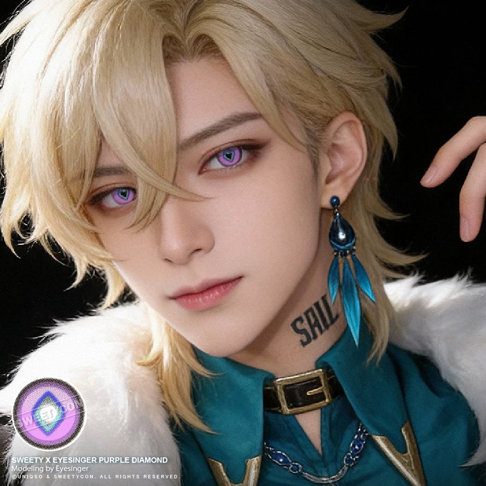 Sweety x Eyesinger Purple Diamond (2 lenses/pack)-Colored Contacts-UNIQSO