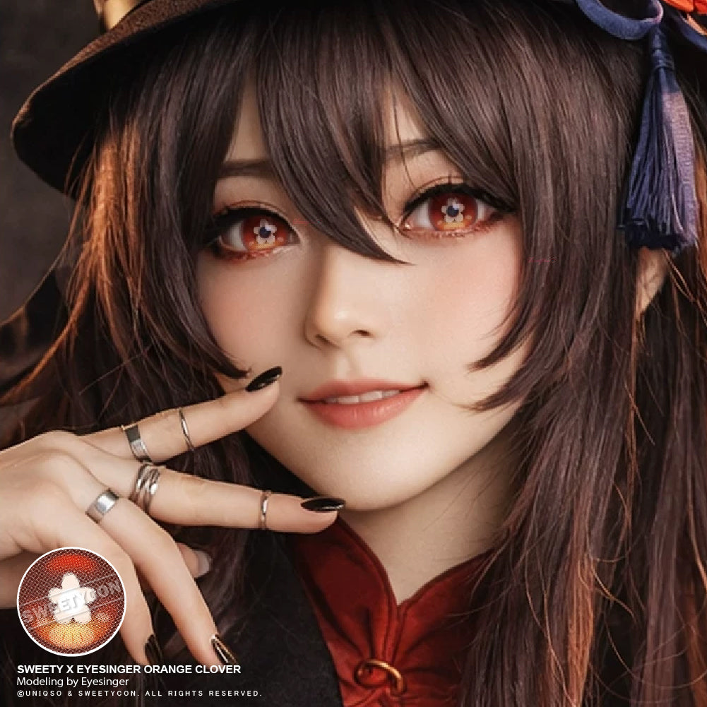 Sweety x Eyesinger Orange Clover (2 lenses/pack)-Colored Contacts-UNIQSO