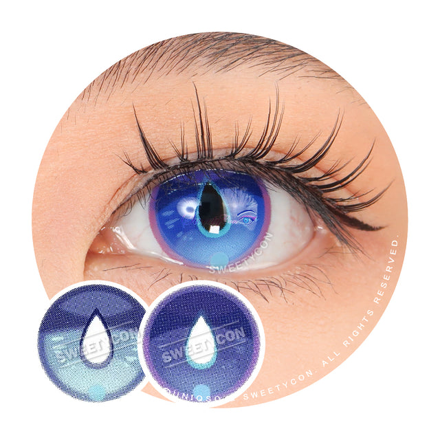 Sweety x Eyesinger Blue Dewdrops (2 lenses/pack)-Colored Contacts-UNIQSO