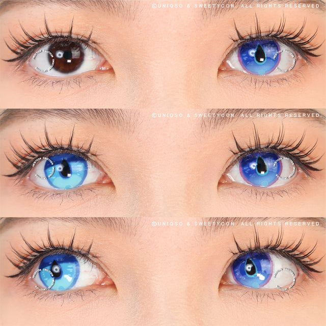 Sweety x Eyesinger Blue Dewdrops (2 lenses/pack)-Colored Contacts-UNIQSO