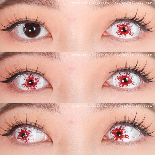 Sweety Mini Sclera Red Splash (1 lens/pack)-Mini Sclera Contacts-UNIQSO