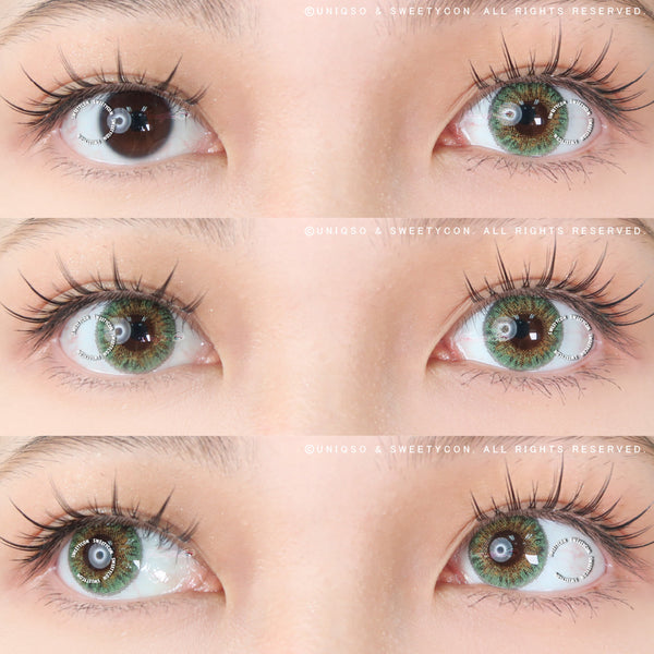 Sweety 3 Tones Green (1 lens/pack)-Colored Contacts-UNIQSO