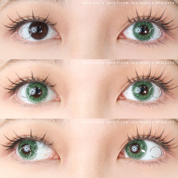Sweety 3 Tones Gemstone Green (1 lens/pack)-Colored Contacts-UNIQSO