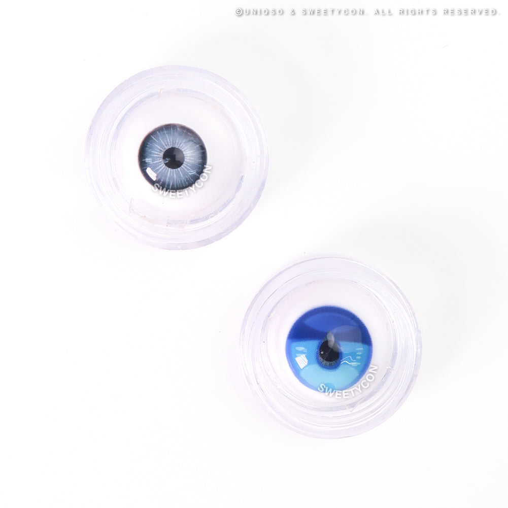 Sweety x Eyesinger Blue Dewdrops (2 lenses/pack)-Colored Contacts-UNIQSO