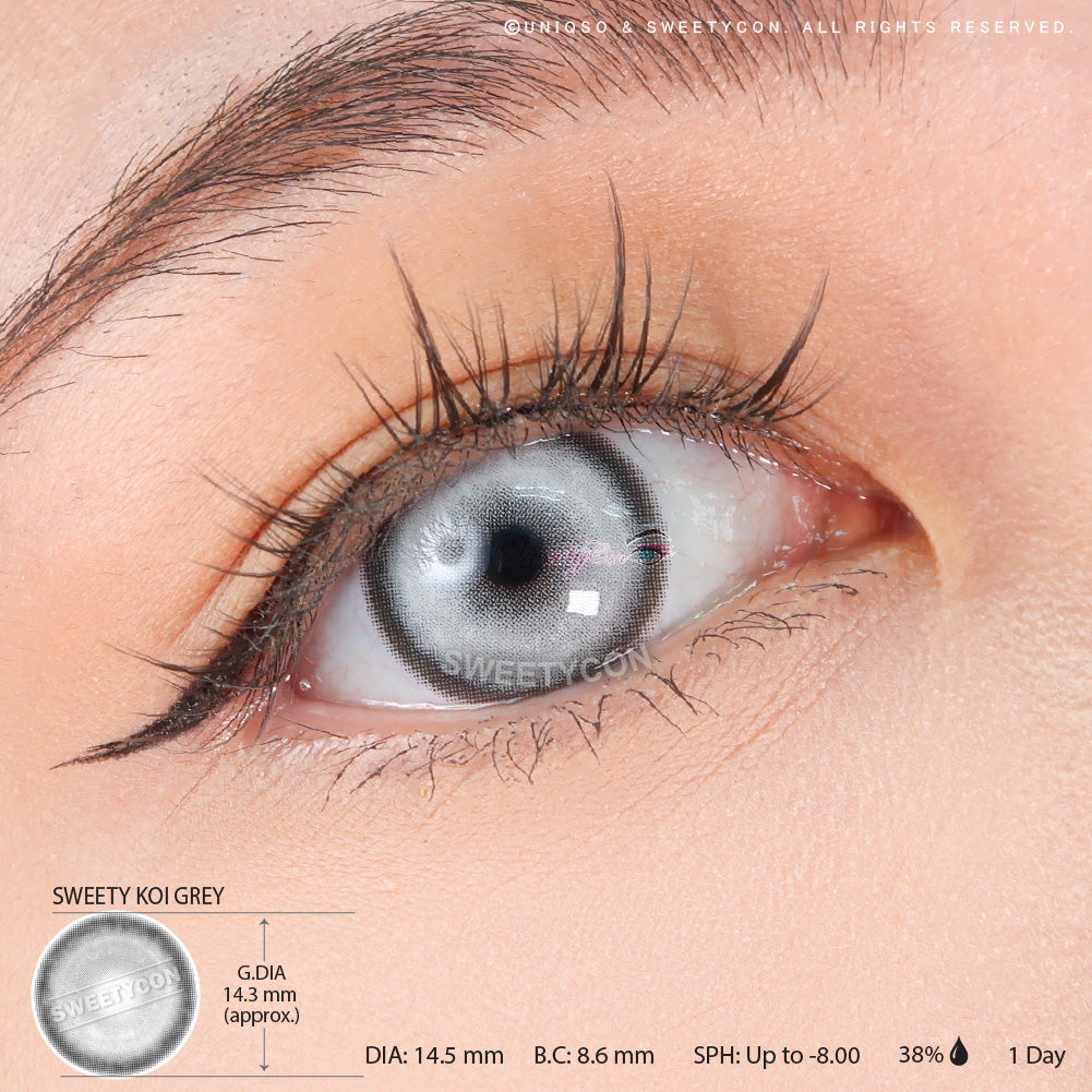Sweety Koi Grey (1 lens/pack)-Colored Contacts-UNIQSO