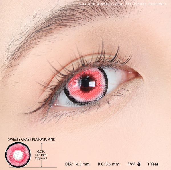 Sweety Crazy Platonic Pink (1 lens/pack)-Crazy Contacts-UNIQSO
