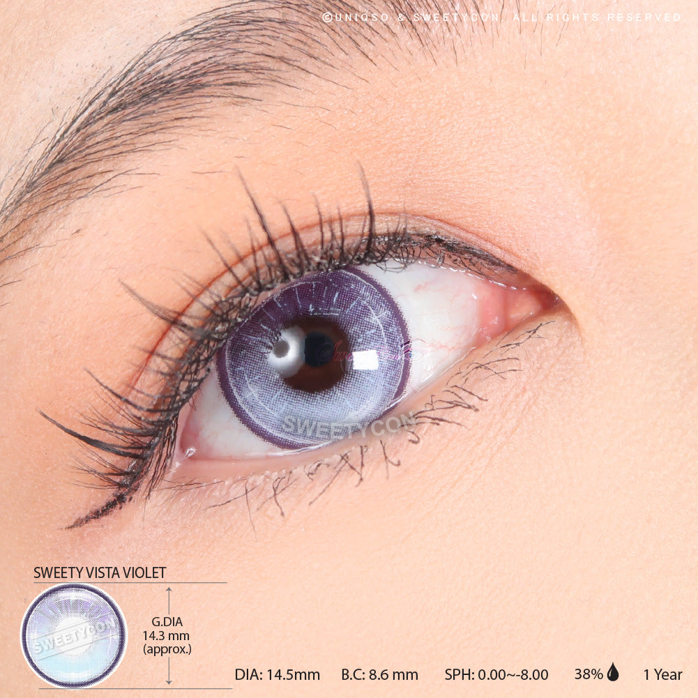 Sweety Vista Violet (1 lens/pack)-Colored Contacts-UNIQSO