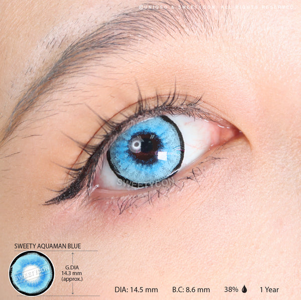 Sweety Aquaman Blue (1 lens/pack)-Colored Contacts-UNIQSO