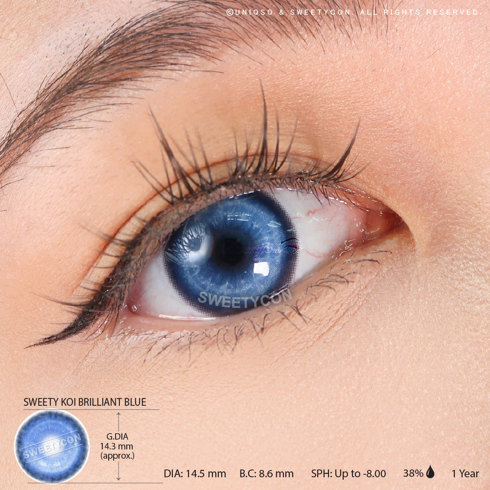 Sweety Koi Brilliant Blue (1 lens/pack)-Colored Contacts-UNIQSO