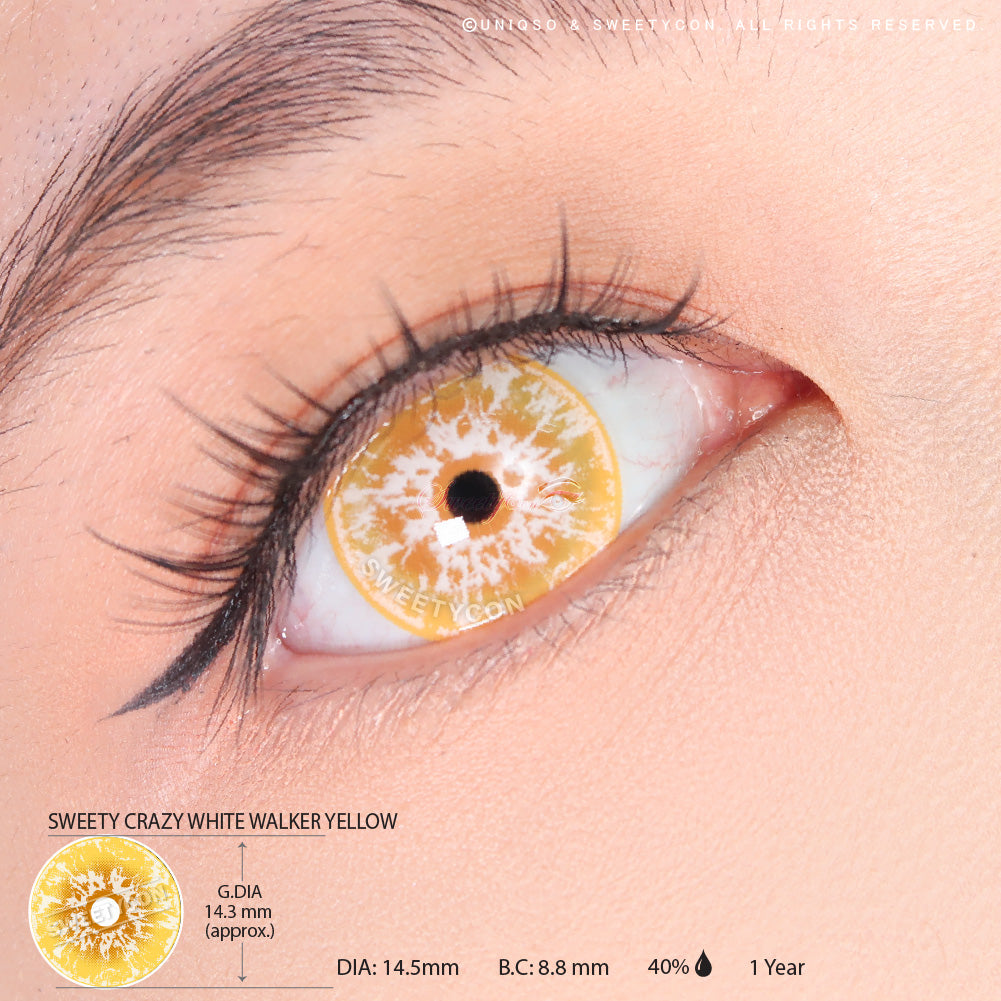 Sweety Crazy White Walker Yellow (1 lens/pack)-Crazy Contacts-UNIQSO