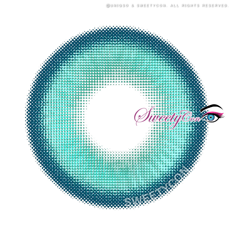 Sweety Halo Turquoise (1 lens/pack)-Colored Contacts-UNIQSO