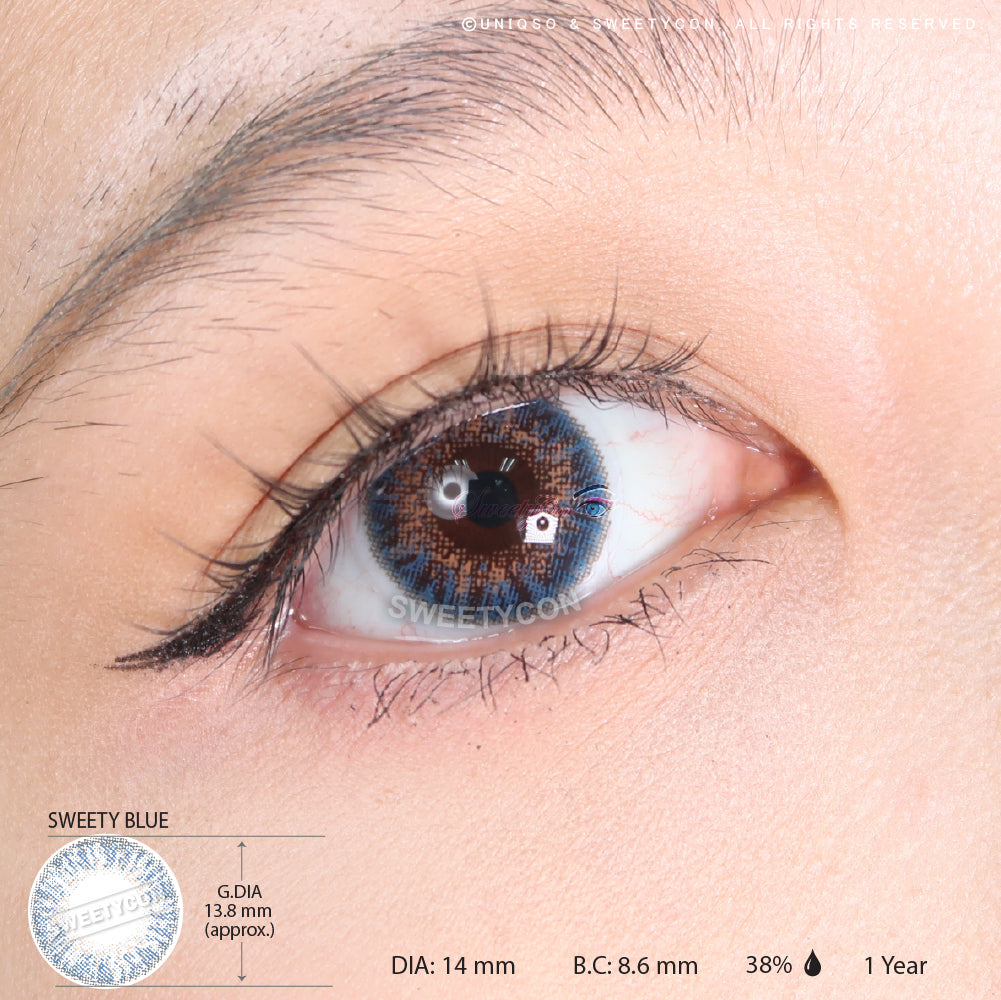 Sweety 3 Tones Blue Hazel colored contacts