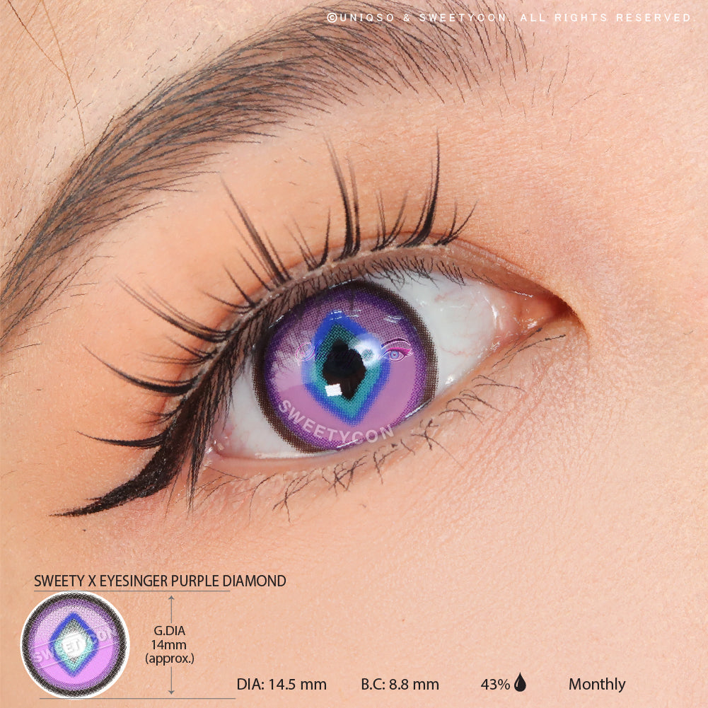 Sweety x Eyesinger Purple Diamond (2 lenses/pack)-Colored Contacts-UNIQSO
