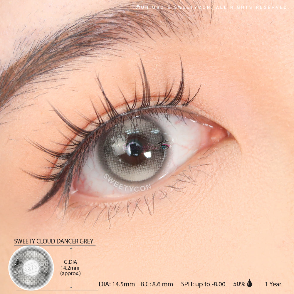Sweety Cloud Dancer Grey (1 lens/pack)-Crazy Contacts-UNIQSO