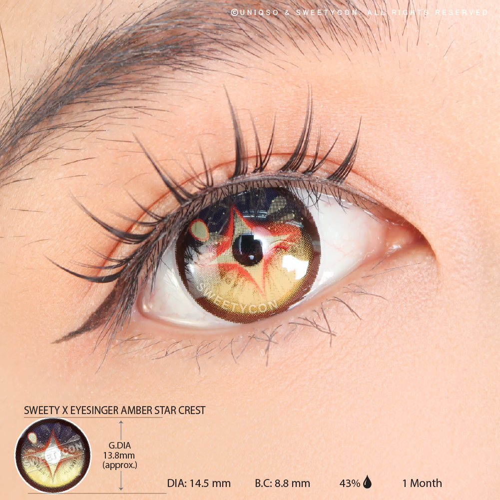 Sweety x Eyesinger Amber Star Crest (2 lenses/pack)-Colored Contacts-UNIQSO