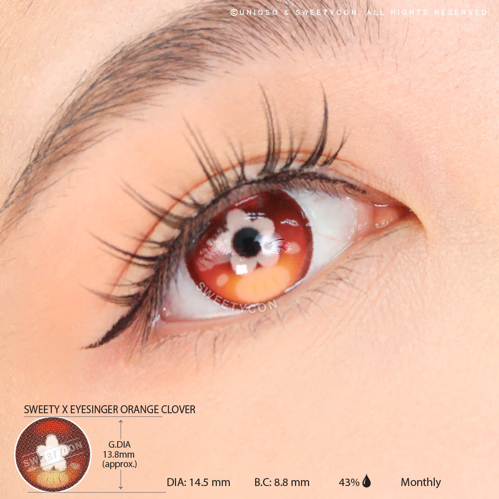 Sweety x Eyesinger Orange Clover (2 lenses/pack)-Colored Contacts-UNIQSO