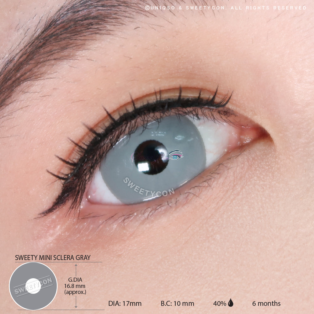 Sweety Mini Sclera Gray (1 lens/pack)-Mini Sclera Contacts-UNIQSO