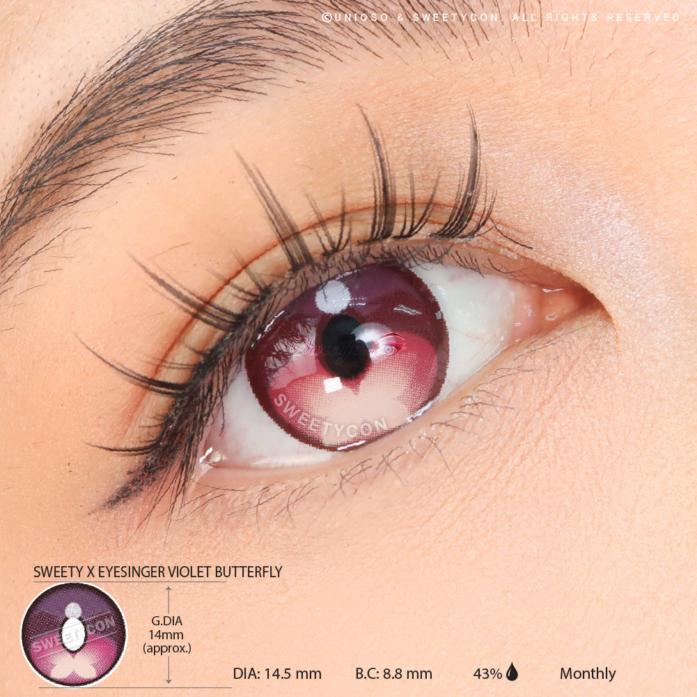 Sweety x Eyesinger Violet Butterfly (2 lenses/pack)-Colored Contacts-UNIQSO