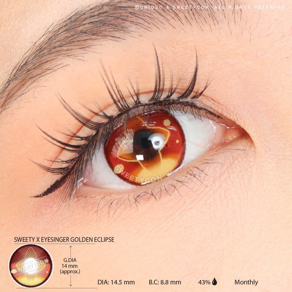 Sweety x Eyesinger Golden Eclipse (2 lenses/pack)-Colored Contacts-UNIQSO