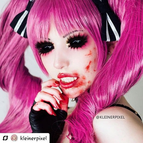 Phantasee Black Sclera Contacts Sabretooth/Blackout/Black (2 lenses/pack)-Sclera Contacts-UNIQSO