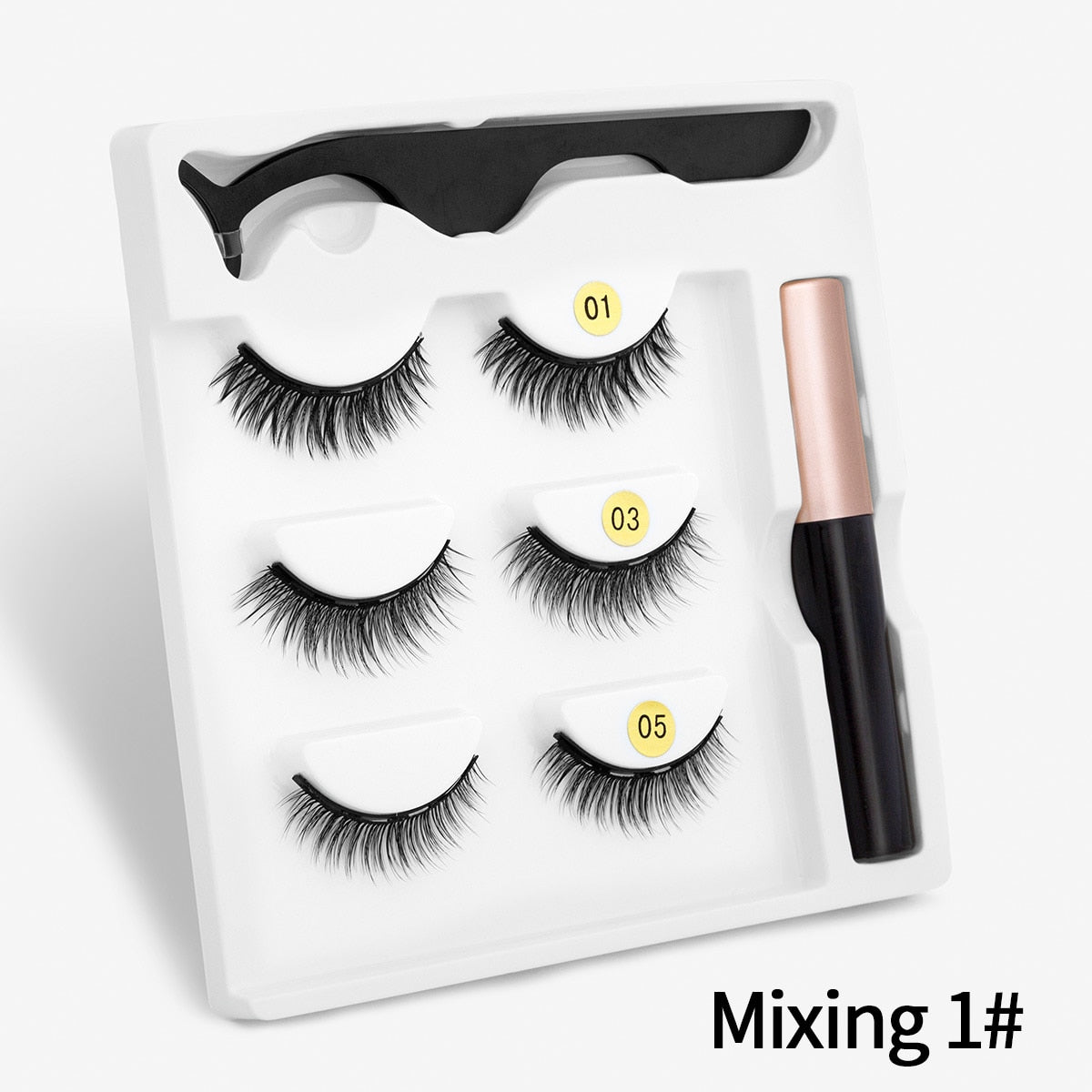 Sexy Sheep Magnetic Faux Mink Natural Long Eyelashes Kit Set (3 Pairs)-Magnetic Eyelash-UNIQSO