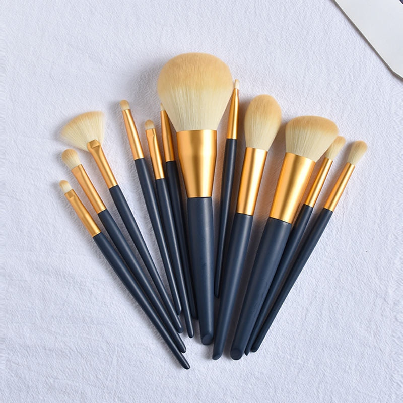 12PCS Natural Hair Makeup Brushes-Makeup Brushes-UNIQSO