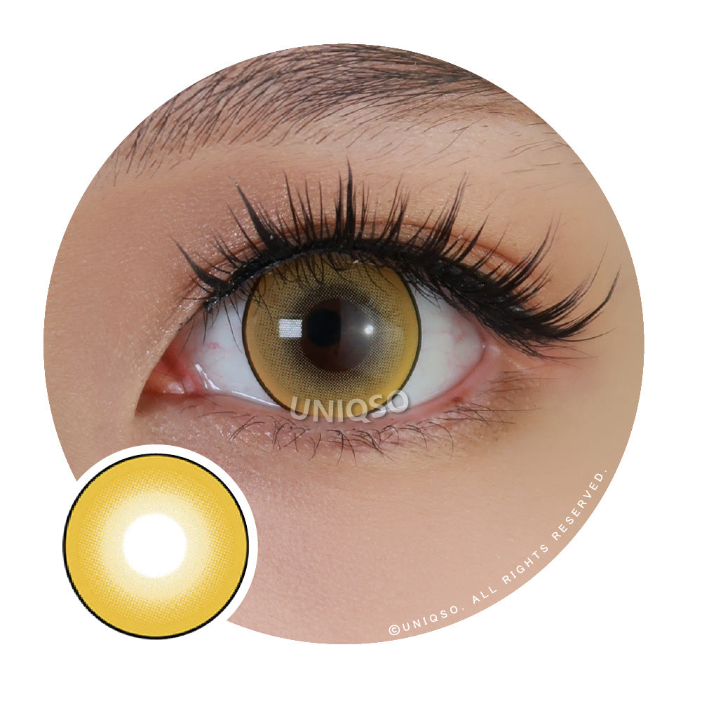 Kazzue Intense Pop Yellow colored contacts