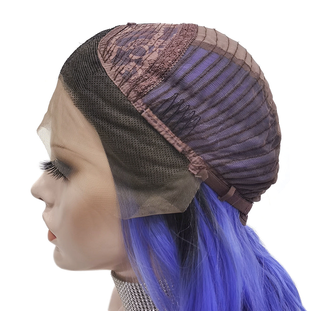 Premium Wig - Deep Root Neon Navy Lustrous Long Lace Front Wig-Lace Front Wig-UNIQSO