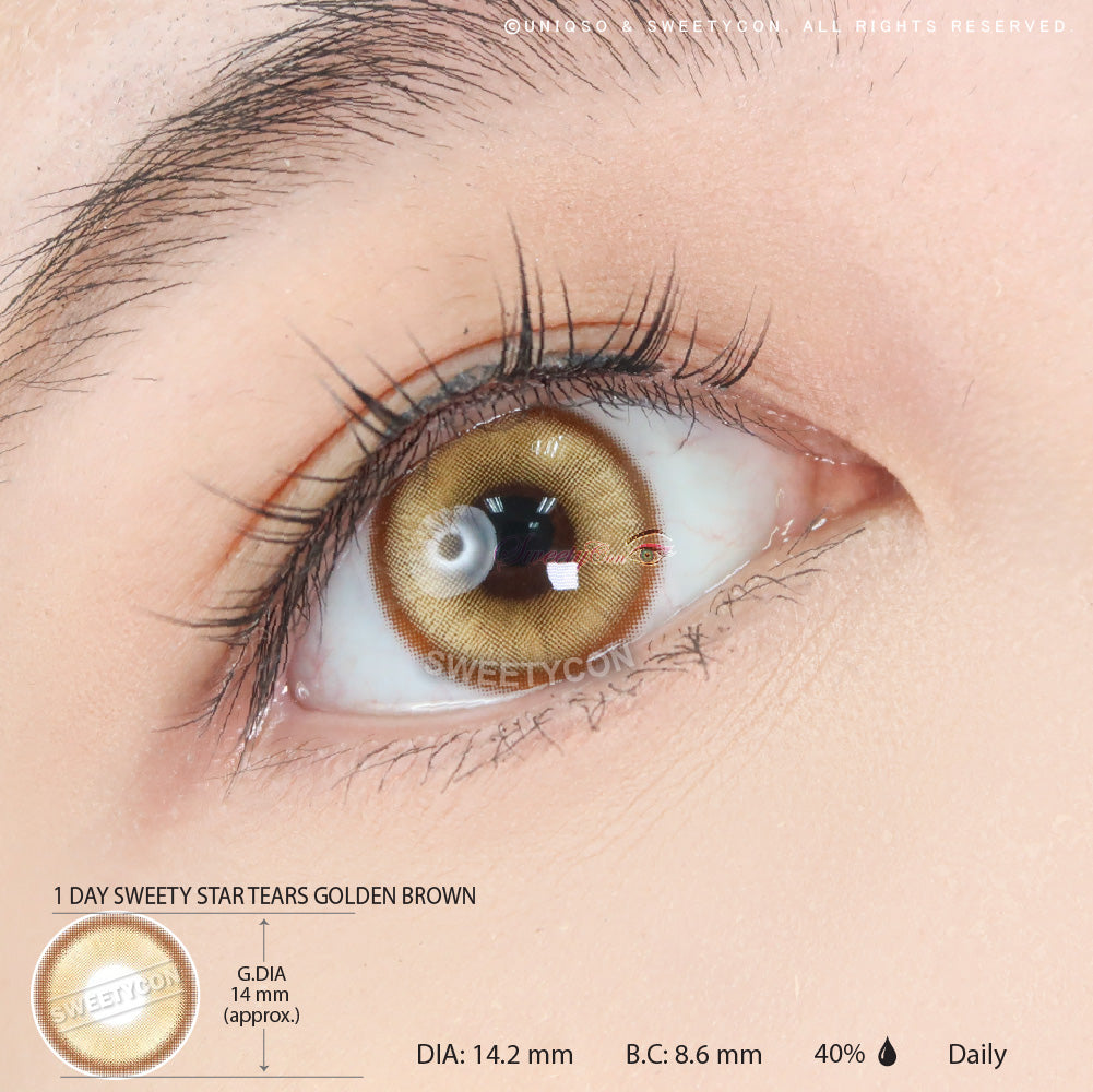 1 Day Sweety Star Tears Golden Brown | Cosplay Contacts – UNIQSO