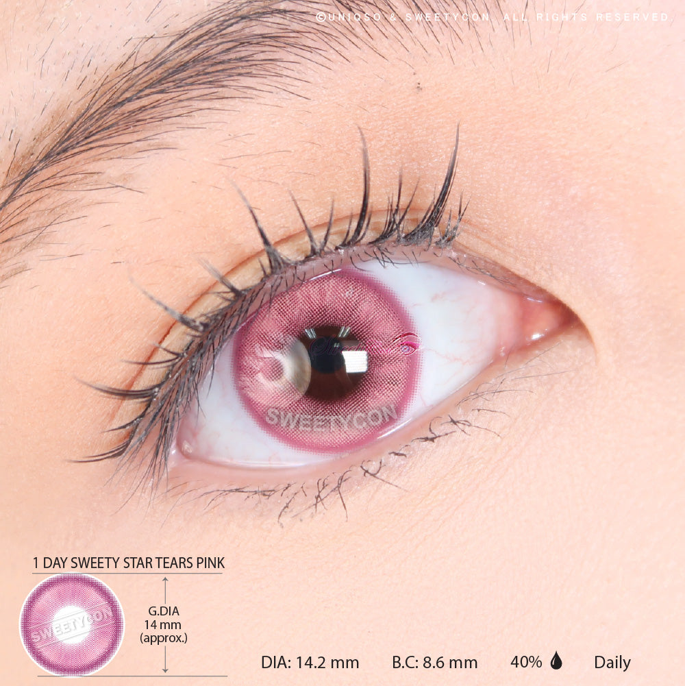 1 Day Sweety Star Tears Pink | Cosplay Contacts – UNIQSO