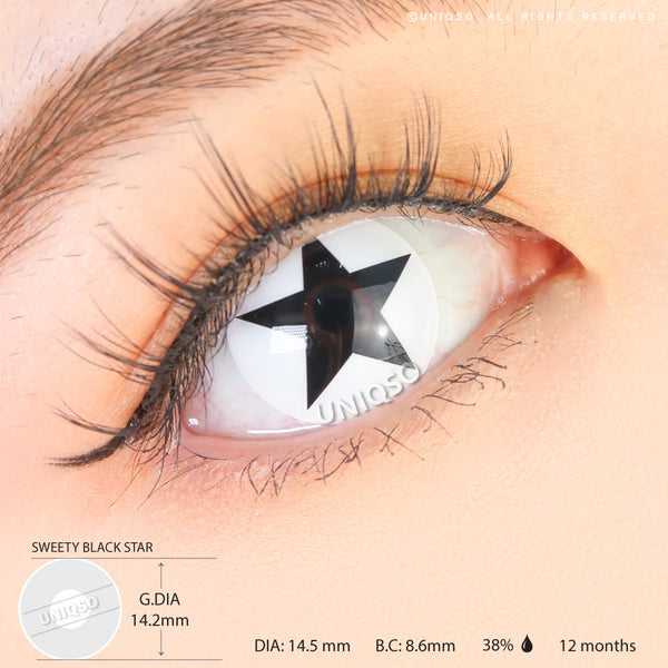 Sweety Anime Black Star (1 lens/pack)-Colored Contacts-UNIQSO