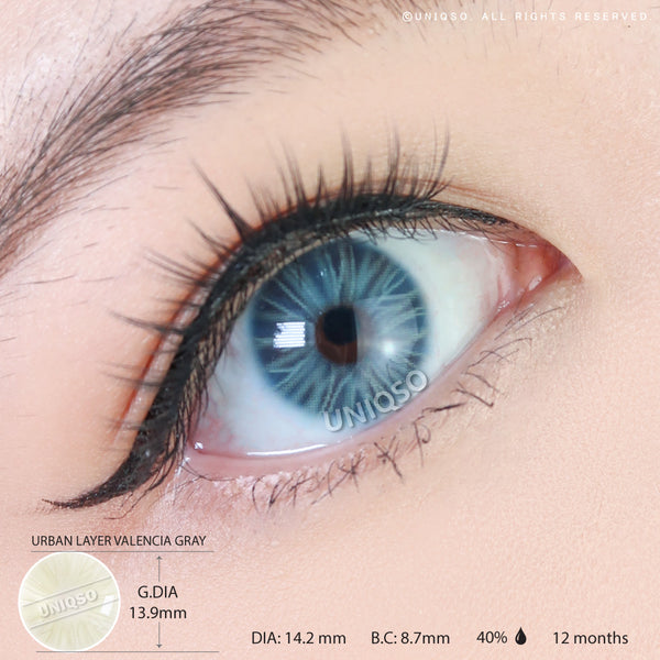 Urban Layer Valencia Gray (1 lens/pack)-Colored Contacts-UNIQSO