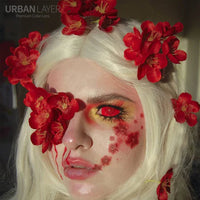 Sweety Crimson Red Mesh Sclera Contacts (1 lens/pack)-Sclera Contacts-UNIQSO