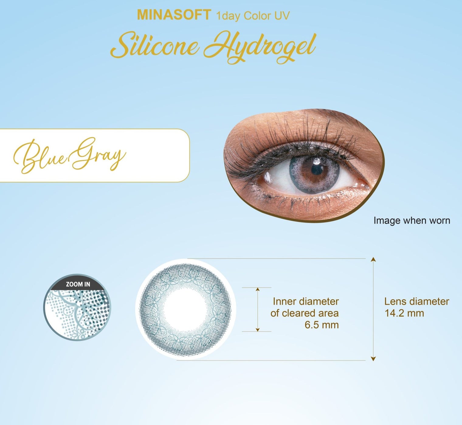 SEED Minasoft 1 day Color UV - Blue Gray-Colored Contacts-UNIQSO