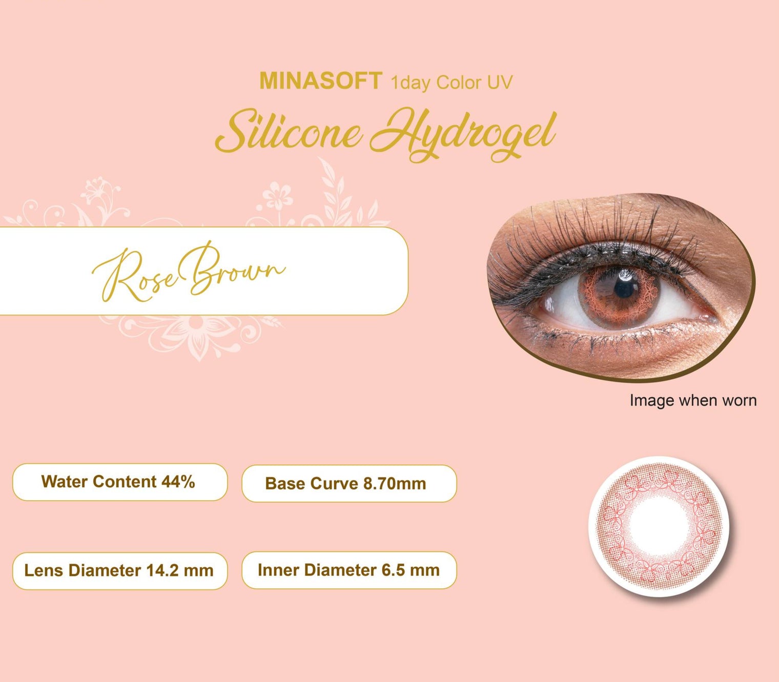 SEED Minasoft 1 day Color UV - Rose Brown-Colored Contacts-UNIQSO