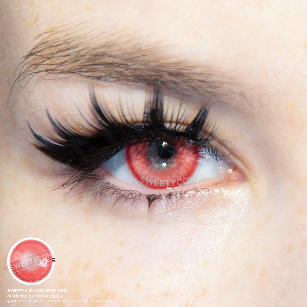 メイクアップ　アイドロン　kpgc10 ハコスカ　レッド Sweety Crazy Zombie Red Halloween Contacts – UNIQSO