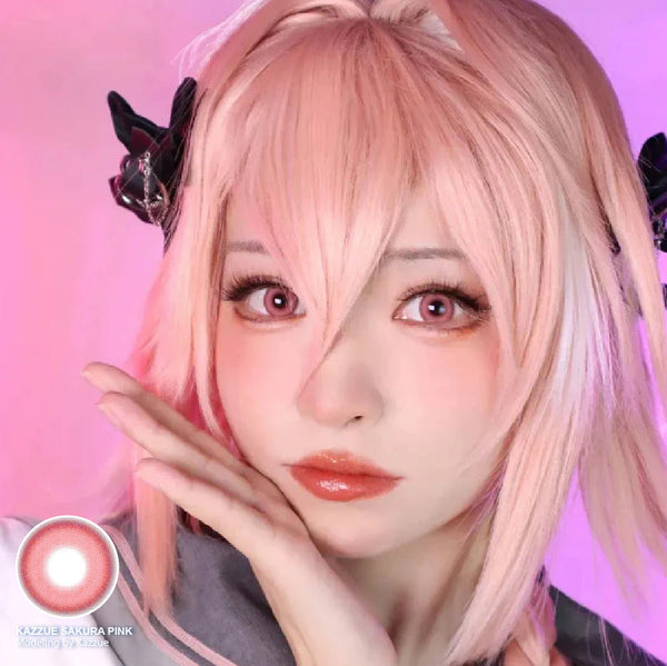 Kazzue Sakura Pink (1 lens/pack)-Colored Contacts-UNIQSO