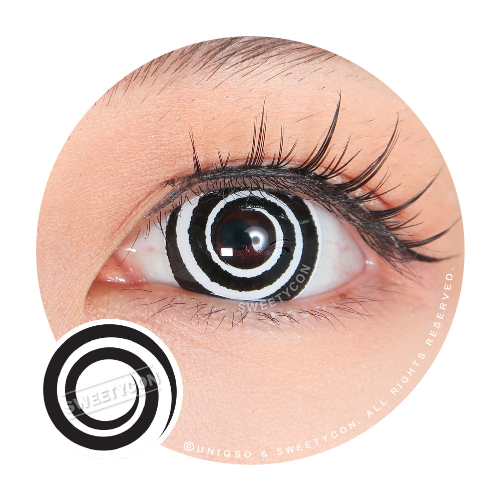 Sweety Mini Sclera Black Spiral | 17mm Spiral Black Contacts – UNIQSO