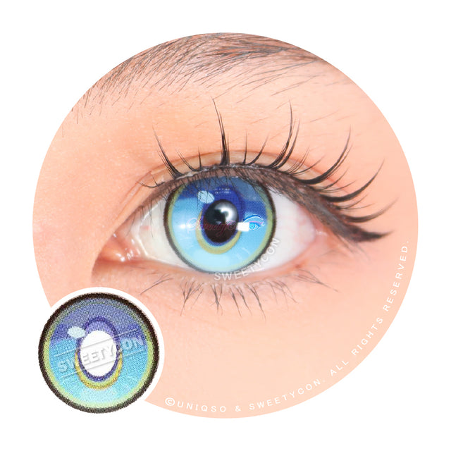 Sweety x Eyesinger Crystal Diamond Aqua (2 lenses/pack)-Colored Contacts-UNIQSO