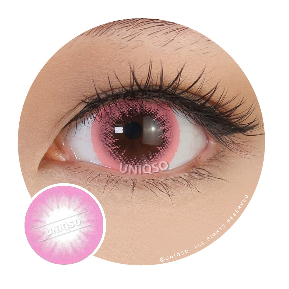 Colored Contacts Subtle & Stunning Pink Dolly Eye Contacts and Circle