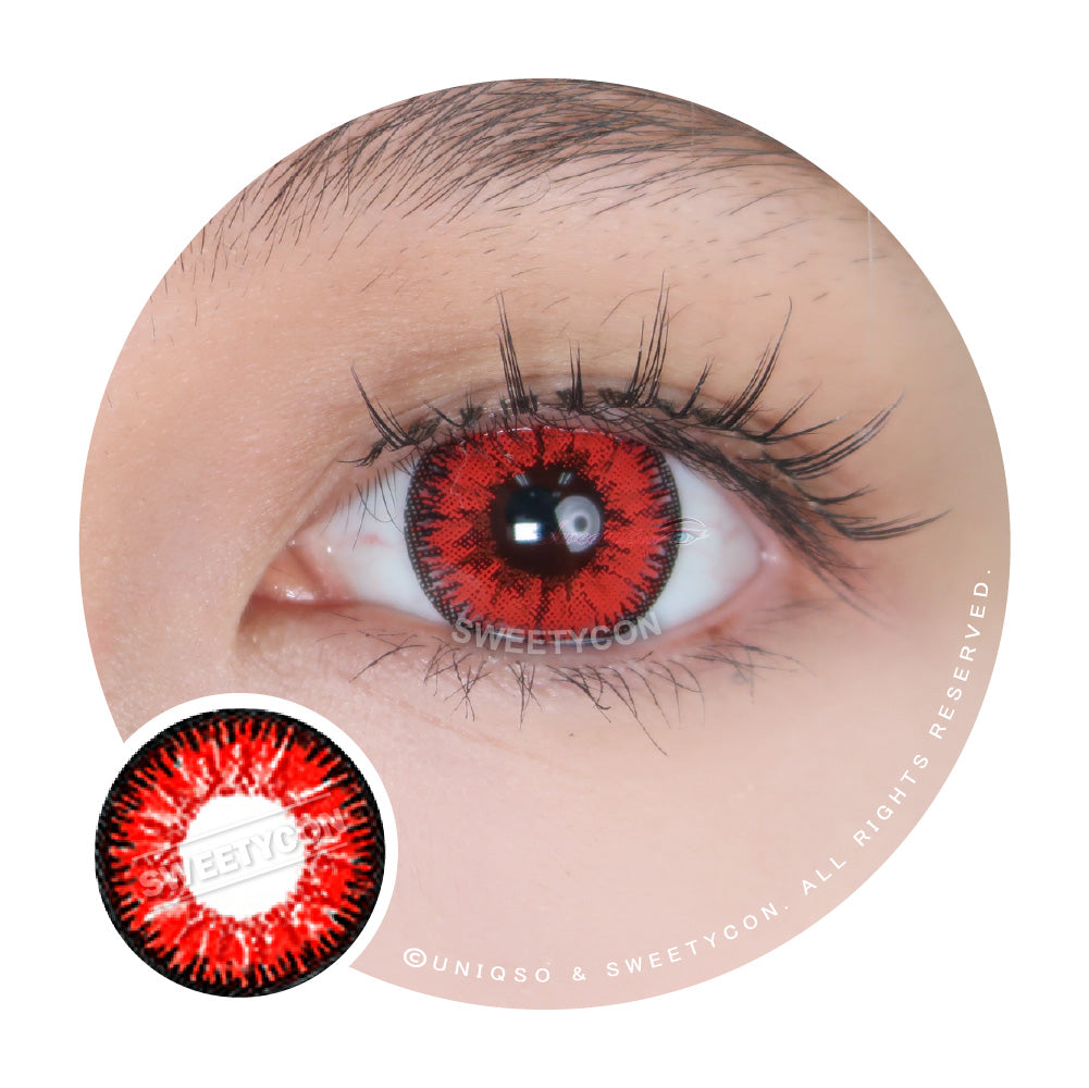 FlyDear Red Ring Colored Contact Lenses | Cosplay | Halloween | Party |  Free Shipping
