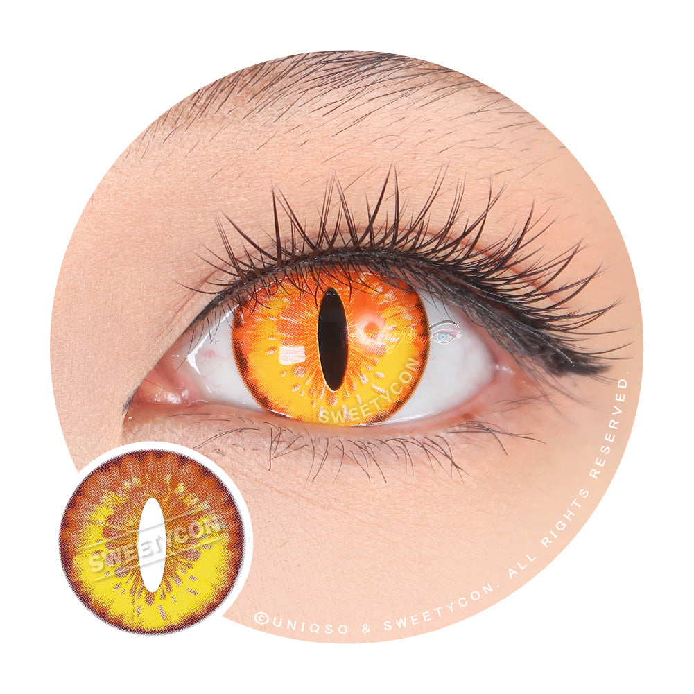 Orange Yellow Cat Eye Contacts For Cosplay & Halloween – UNIQSO