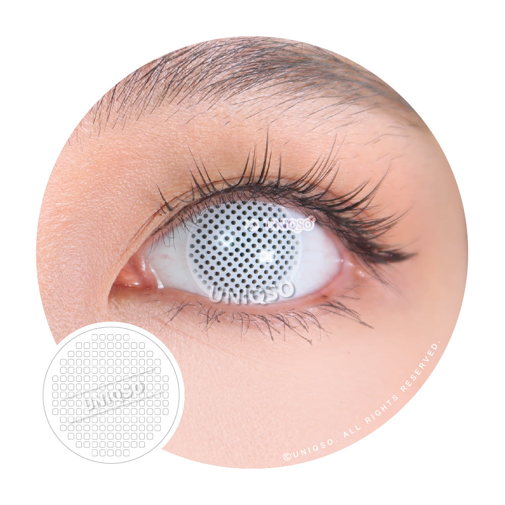 White Mesh Contacts With Prescription Up To -8.00 – UNIQSO