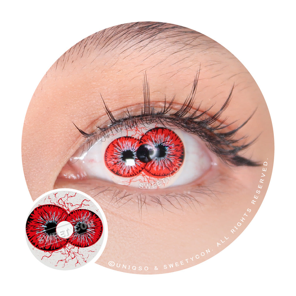 Sweety Crazy Twin Hex Red | Halloween Contacts With Prescription